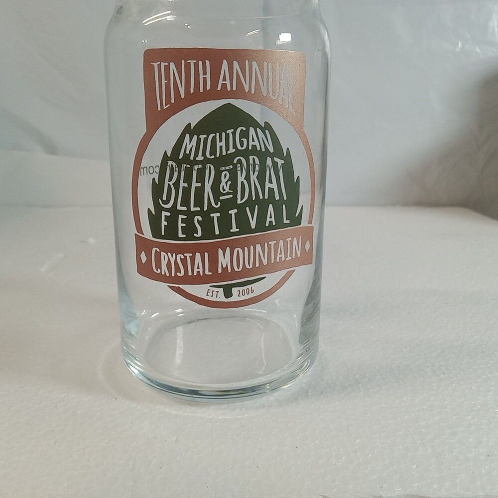 Tenth Annual Michigsn Beer & Brat Festival Crystal Mountains Drinking Glass